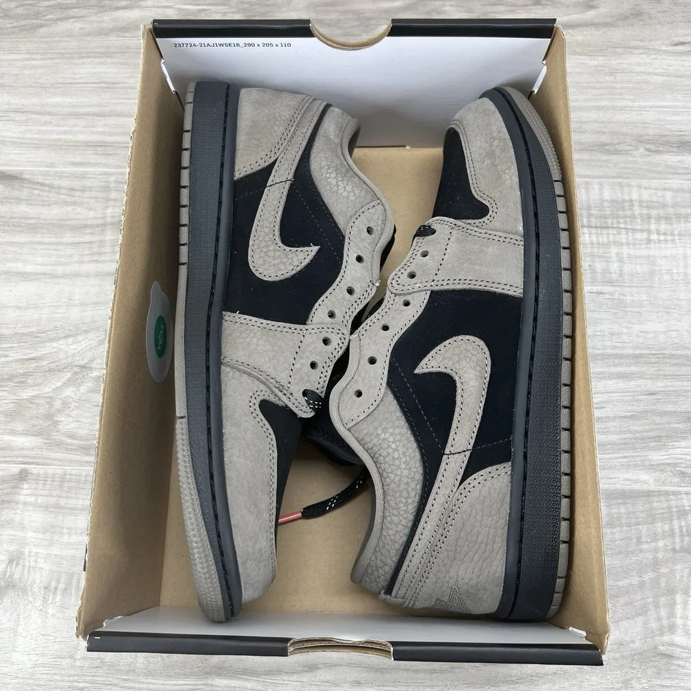 Nike Air Jordan 1 Low  Shoes Black Olive Gray Mango IB7109-005 Men's Size 8